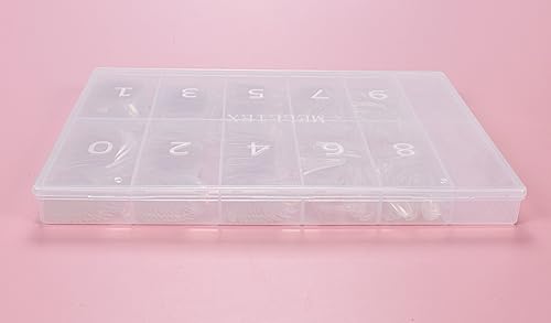 500 Pieces Clear False Nails French Fake Art Nail Tips Artificial Acrylic Nails with Box for Women Girls (10 Sizes)