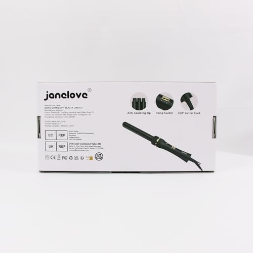 janelove Hair Curler 5 in 1 Curling Wand Set with 3 Barrel Hair Waver and 4 Interchangeable Ceramic Curling Iron 10-32mm for Long Medium Short Hair