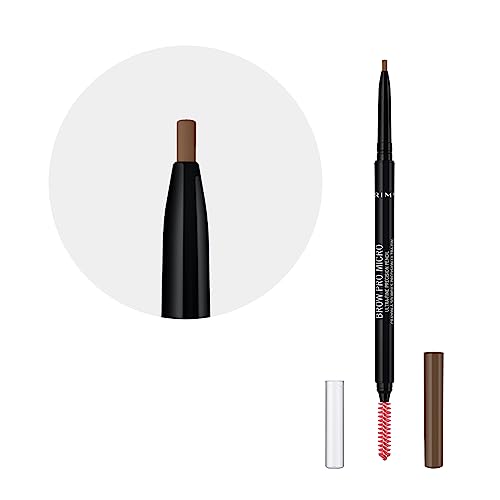 Rimmel London Brow Pro Micro Precision Pencil & Brush, Soft Brown