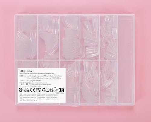 500 Pieces Clear False Nails French Fake Art Nail Tips Artificial Acrylic Nails with Box for Women Girls (10 Sizes)