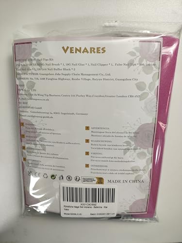 Clear False Nails with Glue, Venares 500 Pcs False Nail Tips 10 Size Acrylic Nails Tips and Glue Nails File Buffer Block Acrylic Nail Brush Nail Clipper, Fake Nails Set for Gel Extensions