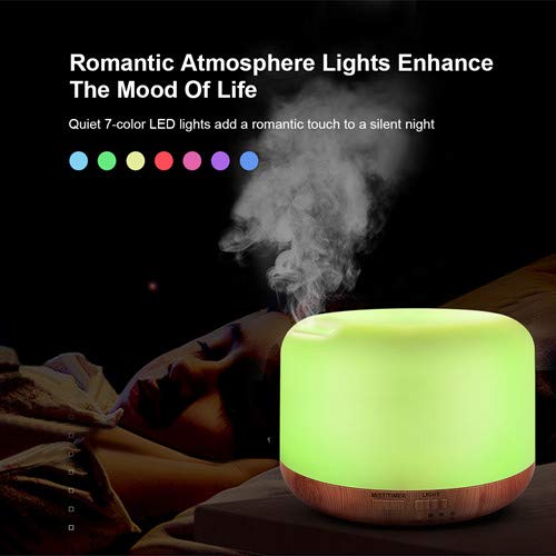 300ML Essential Oil Diffuser,Ultrasonic Humidifier Aromatherapy Diffuser with 7 Colors LED Aromatherapy Lights for Home, Yoga, Office, SPA, Bedroom (300ML) Yellow