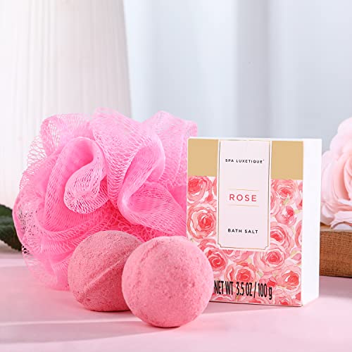 Spa Luxetique Spa Gift Set, Pamper Gifts for Women, 8pcs Rose Bath Gift Set with Body Lotion, Body Butter, Bath Bombs, Bath Gift Sets for Women, Mothers Day Christmas Gifts, Birthday Gifts for Women