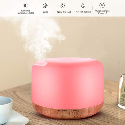 300ML Essential Oil Diffuser,Ultrasonic Humidifier Aromatherapy Diffuser with 7 Colors LED Aromatherapy Lights for Home, Yoga, Office, SPA, Bedroom (300ML) Yellow