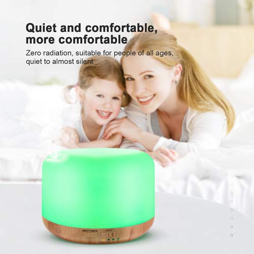 300ML Essential Oil Diffuser,Ultrasonic Humidifier Aromatherapy Diffuser with 7 Colors LED Aromatherapy Lights for Home, Yoga, Office, SPA, Bedroom (300ML) Yellow