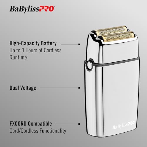 BaBylissPRO FXFS2G Cordless Metal Double Foil Shaver