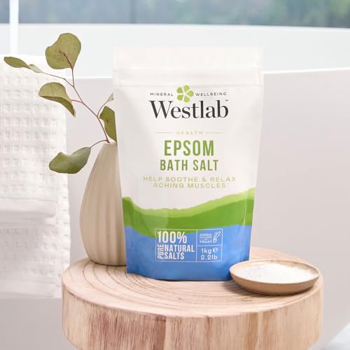 Westlab Reviving Epsom Salt | 1kg Resealable Pouch | Pure and Unscented, Pack of 1