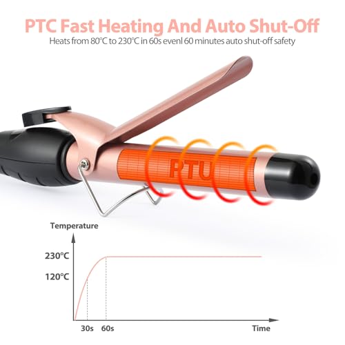 Curling Iron 25mm, Haglater Hair Curler Quick Heating Curling Wand for Long Hair, Ceramic Barrel Curling Tongs with Adjustable Temperature 80-230°C