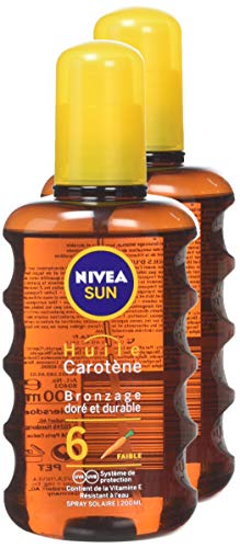 NIVEA Sun Protective Oil Spray SPF 6 Twin Pack