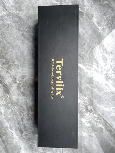 Terviiix Curling Iron 32mm, Automatic Rotating Curling Iron, Automatic Hair Curler for Long Hair, Ceramic Curling Wand Infused Argan Oil & Keratin with Clamp, 9 Heat Settings, Travel Insulated Pouch