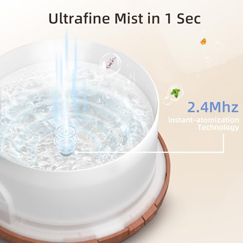 ASAKUKI Essential Oil Diffuser 500ML, Diffusers for Home with Remote Control, 5 in 1 Ultrasonic Aromatherapy Diffuser with Auto Shut Off, 4 Timing Set, 7 LED Lights for Home Office Sleep