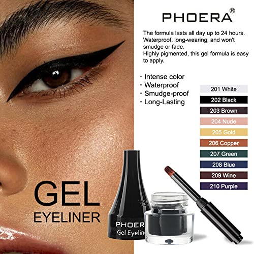 Phoera Gel Eyeliner 210 Purple - Waterproof & Highly Pigmented