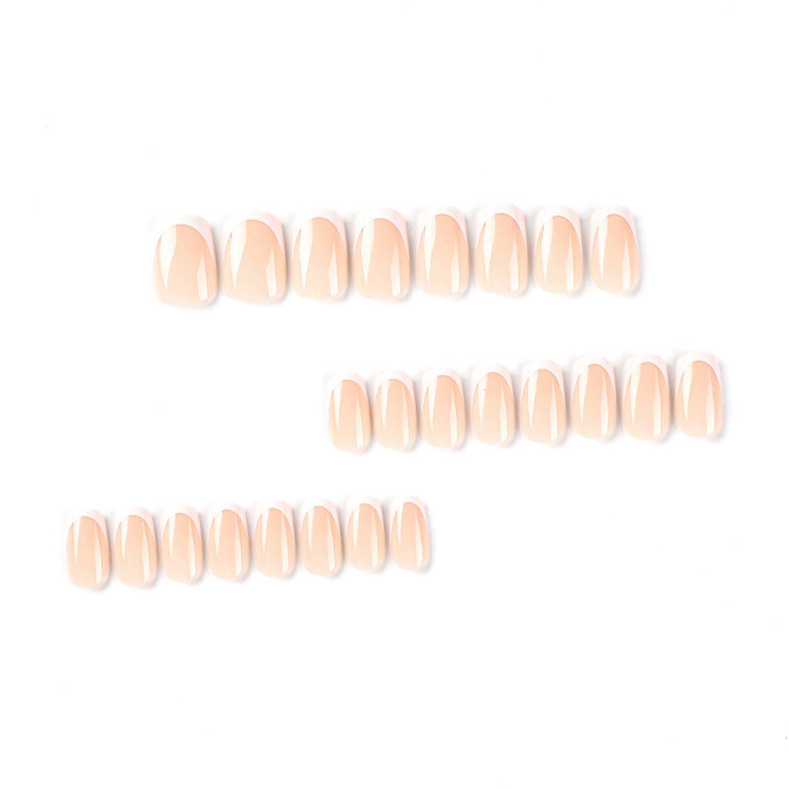 Square Short False Nails - 24Pcs French False Nail - False Nails with Glue - White French Tip Press on Nails - Glossy Full Cover Glue Stick on Nails - DIY Nail Art Gifts for Women Girls