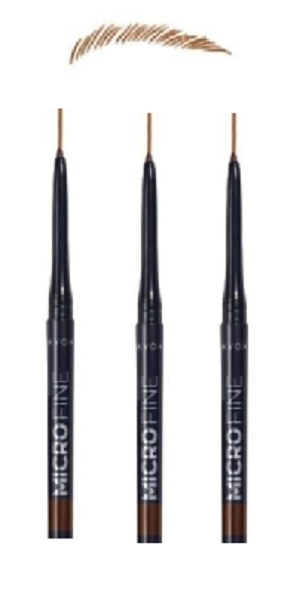 Avon Micro Fine Brow Retractable Pencils - Dark Brown (Pack of 3)