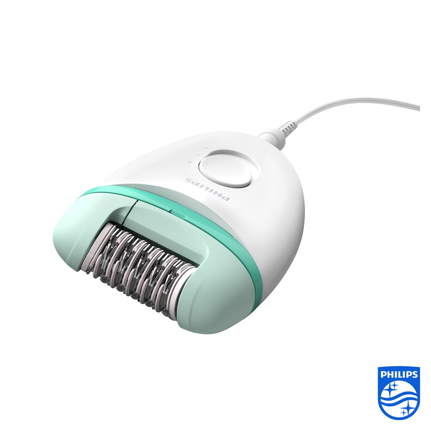 Philips Satinelle Essential Epilator, Corded, Compact Hair Removal, BRE224/00 White & Green
