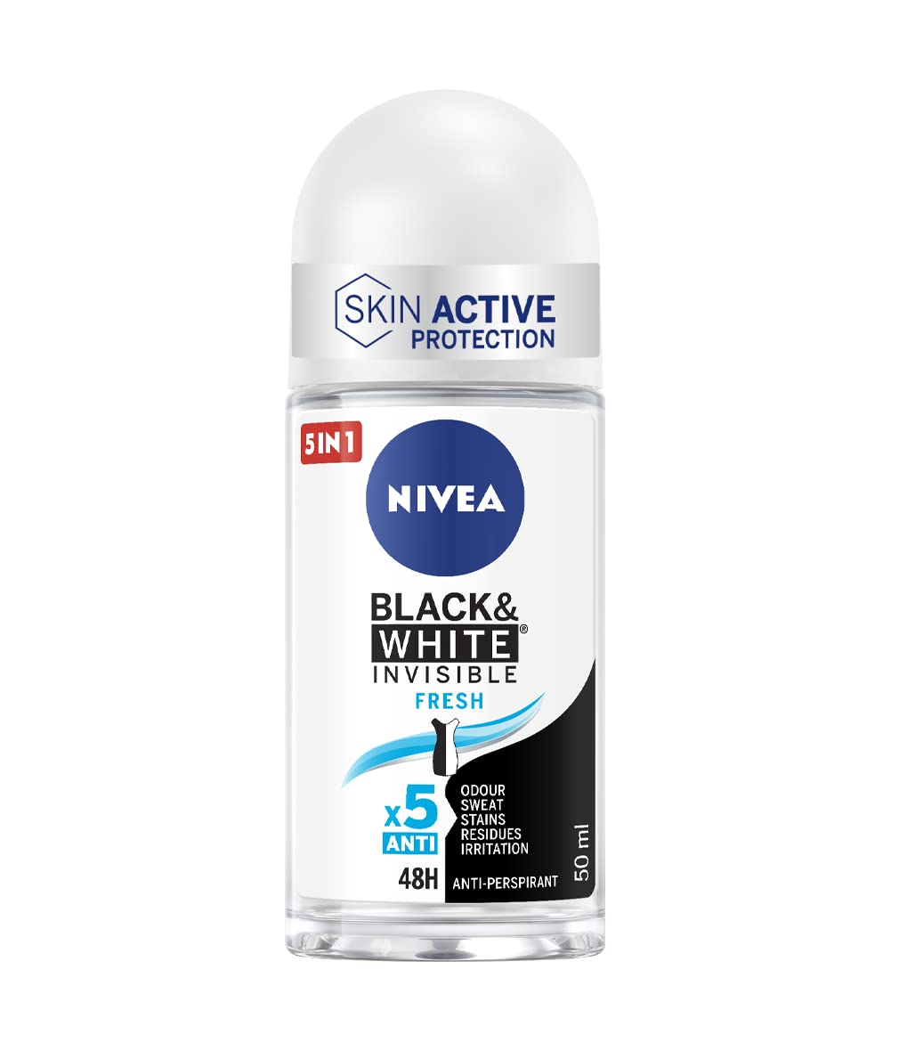 NIVEA Black & White Invisible Fresh Deodorant Roll-on 6 Pack