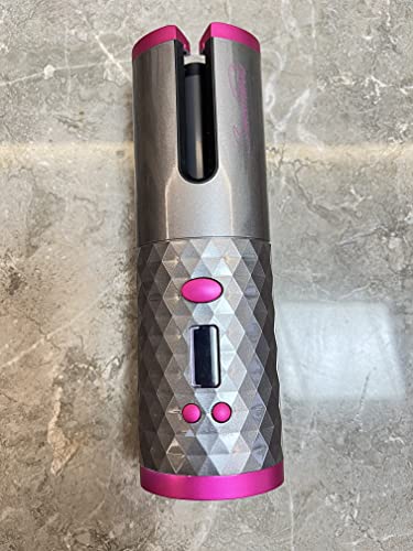 SevenPanda Hair Curler,Rotating Curling Tongs, Curling Iron, Cordless Auto Curler Restriction with Built-in Rechargeable Battery, Ceramic Professional Hair Curler USB Charging and Portable