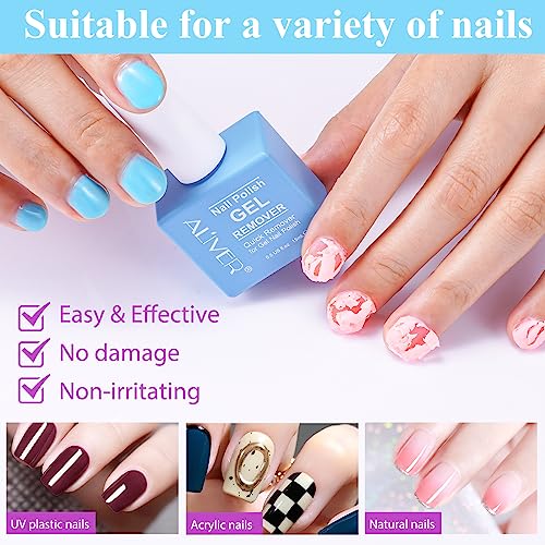 Gel Nail Polish Remover, Gel Polish Remover - Quick & Easy Remove in 3-5 Mins, Gel Remover with Gel Polish Scraper and Nail File, No Damage To Nails