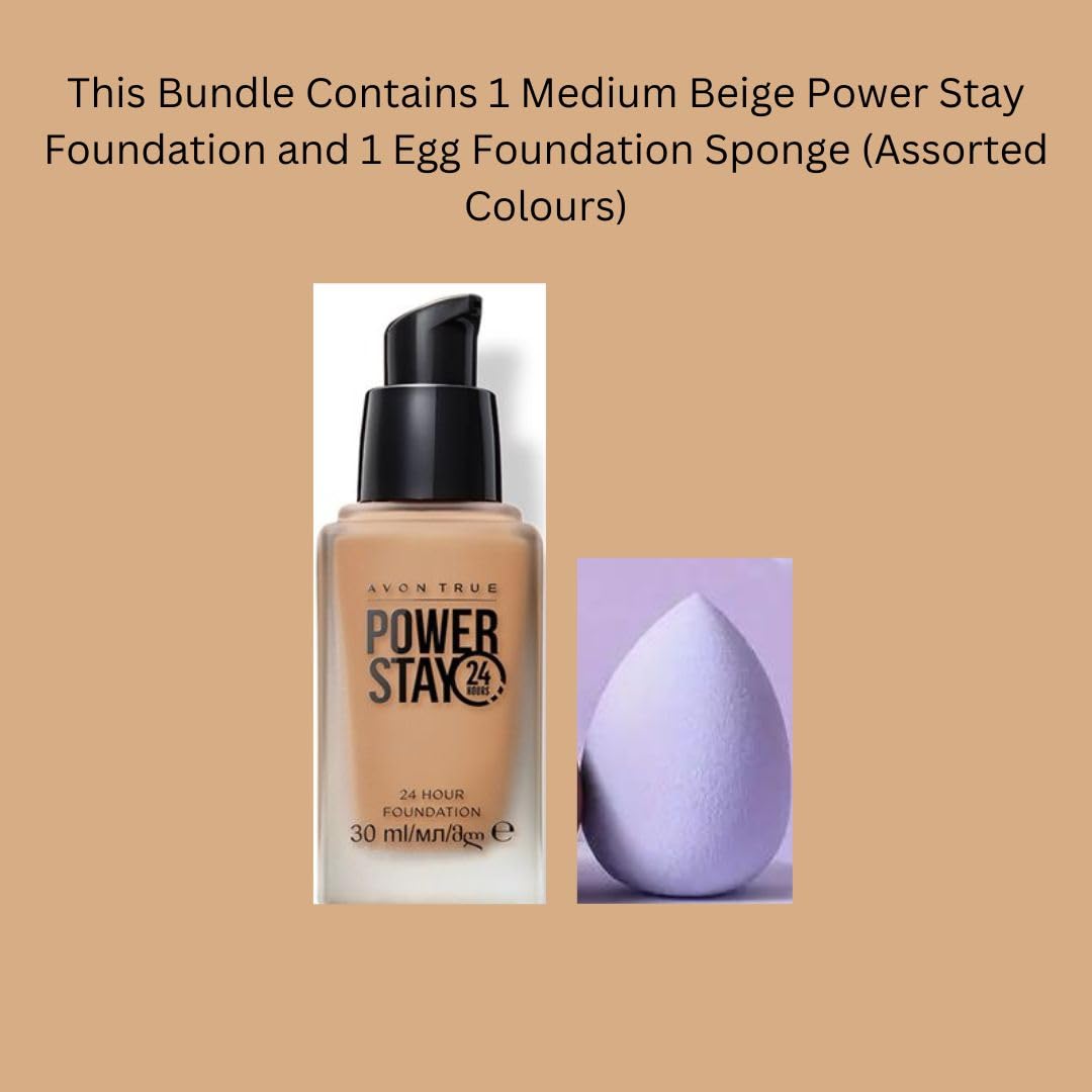 Power Stay 24 Hr Foundation - Medium Beige with Egg Sponge