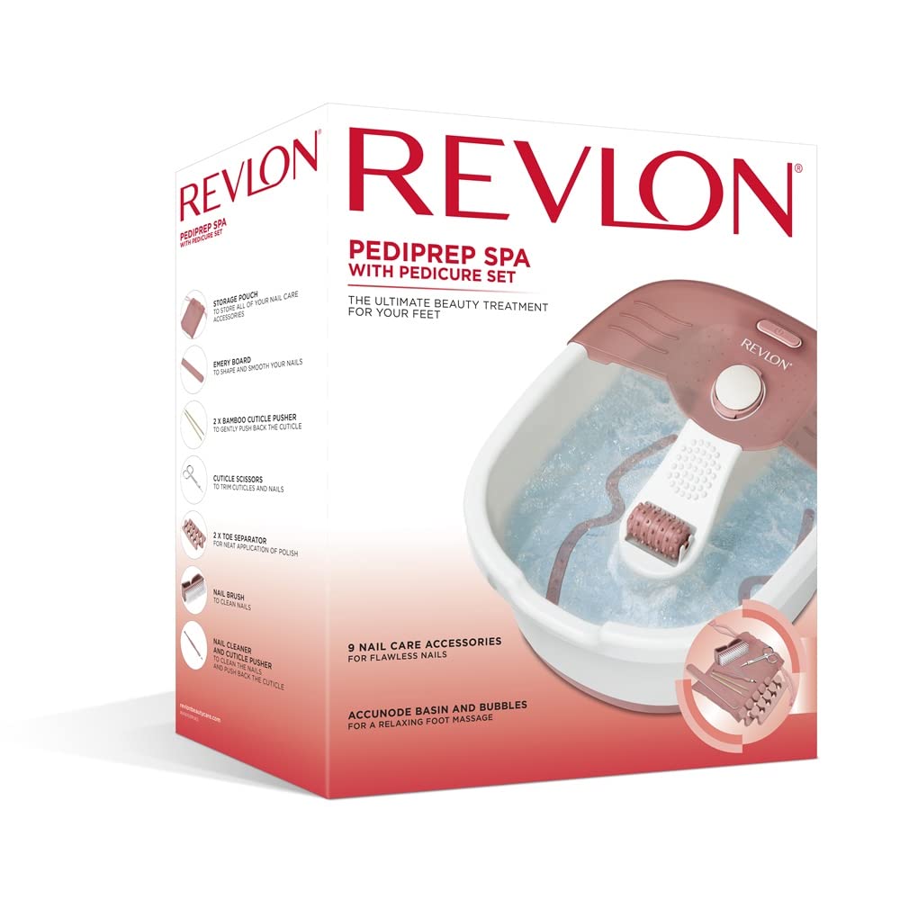 Revlon Pediprep Foot Spa with Massage Pad & Nail Care Kit