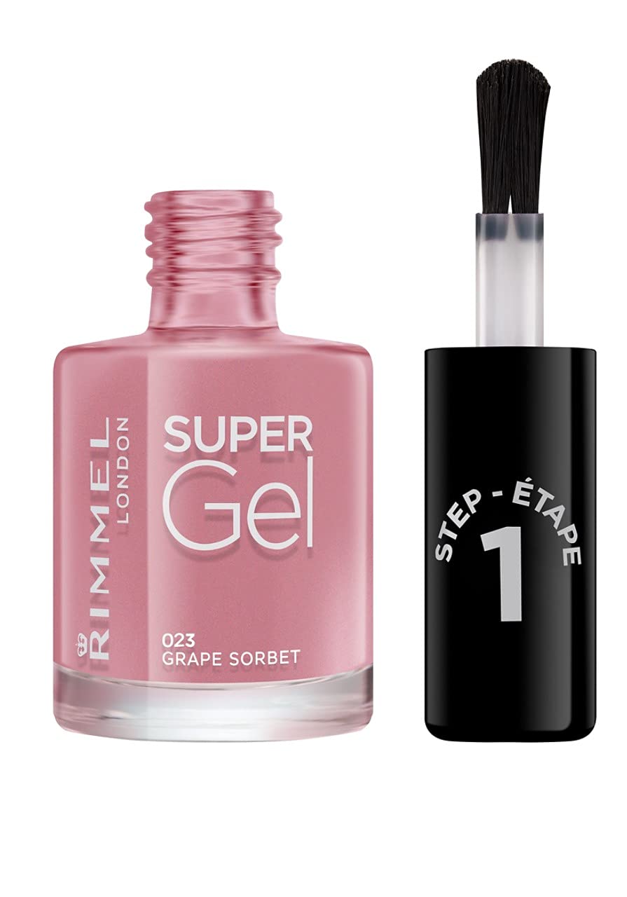 Rimmel London Super Gel Nail Polish, 23 Grape Sorbet, 12 ml (Pack of 1)