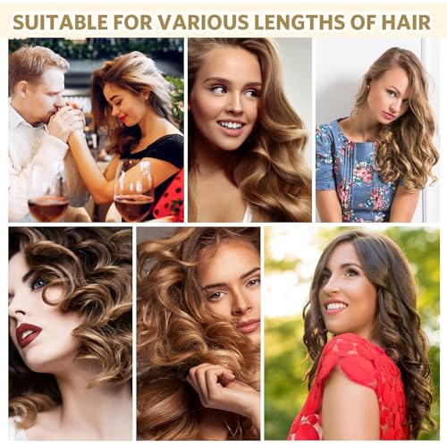Automatic Rotating Hair Curler, 28mm Curling Tongs Fast Heating Ceramic Barrel Adjustable Temperature 100-220℃ Timer with LCD Display, Auto Off