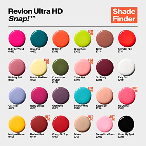 Revlon Ultra HD Snap Nail Polish, Long Lasting Vegan Formula, Quick Drying and One-Coat Full Coverage Colour (8 ml) Hot Stuff (007) Unisex