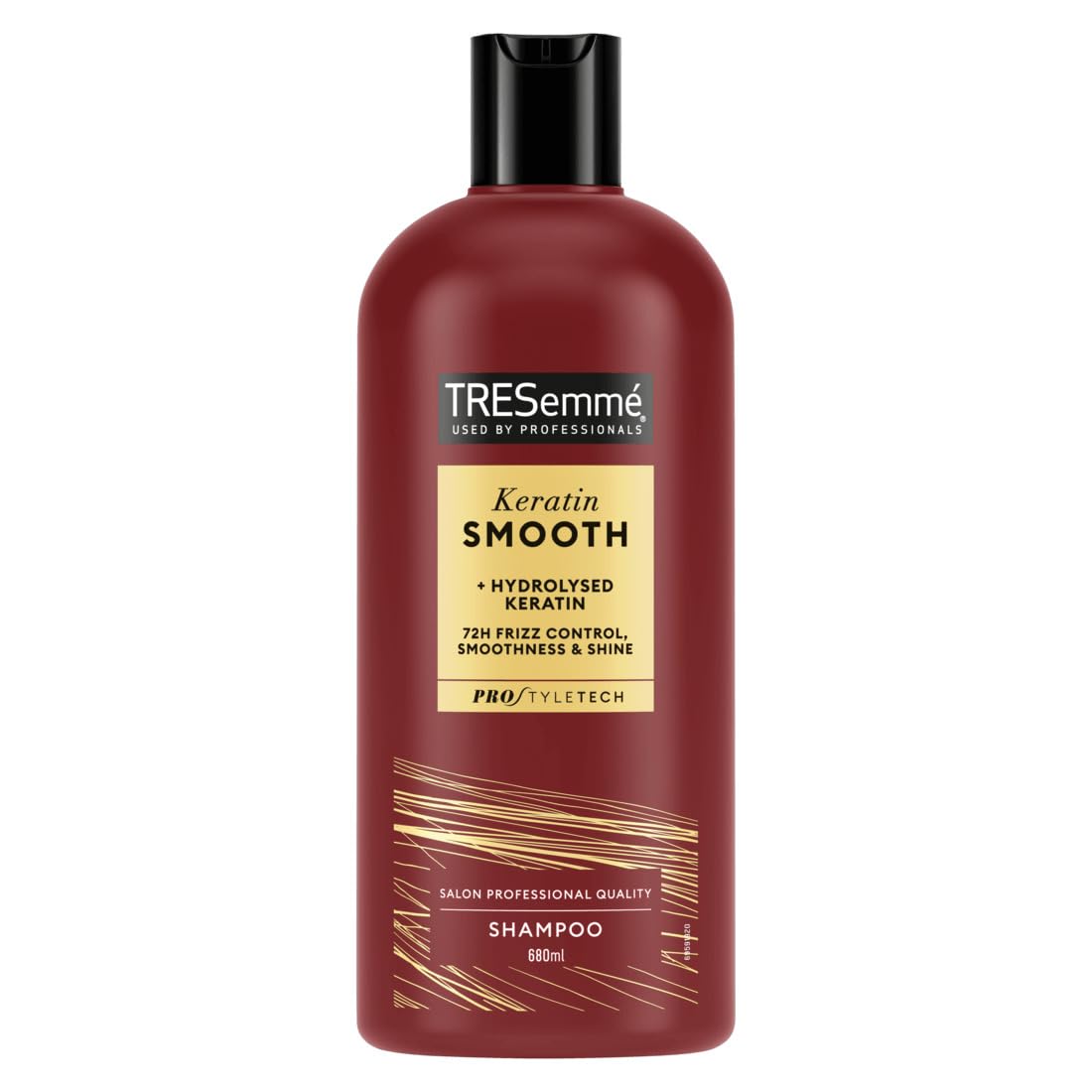 TRESemmé Keratin Smooth Shampoo hair care product with hydrolysed keratin for 72h frizz control, smoothness & shine 6x 680 ml