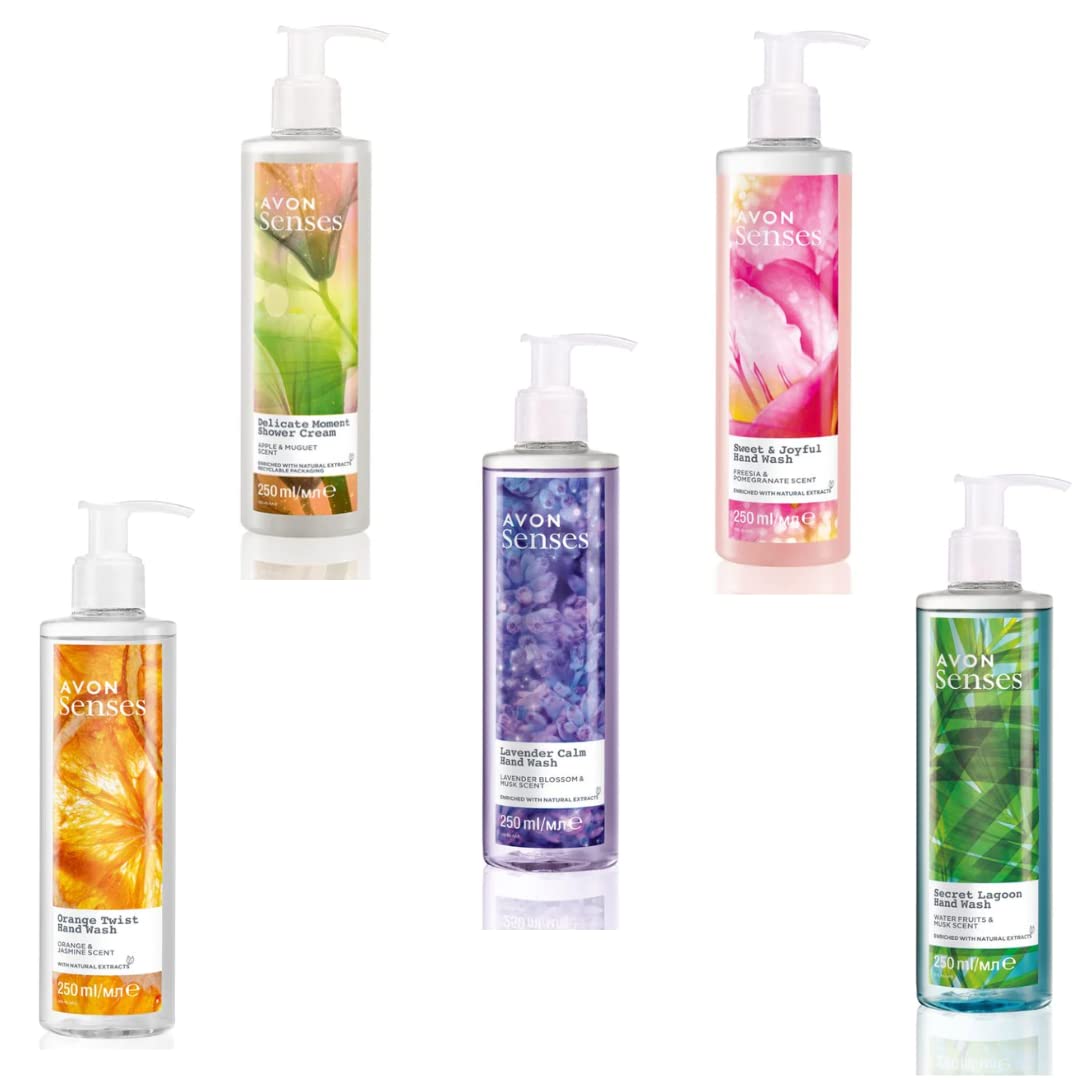 AVON Senses Hand Wash Bundle - 5 Fragrant 250ml Bottles