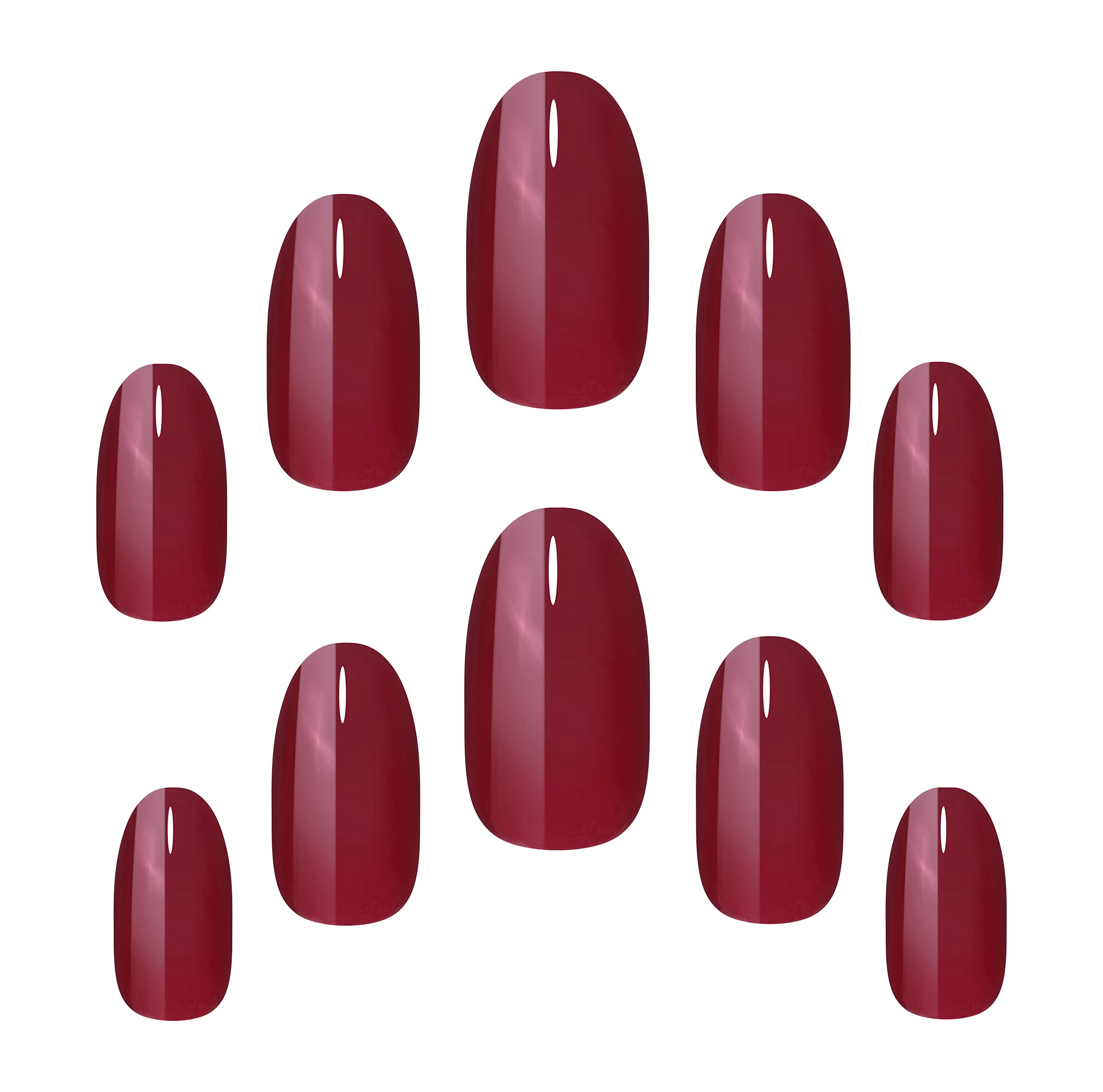 Elegant Touch Colour False Nails, Ruby Red, 24 Piece Assortment