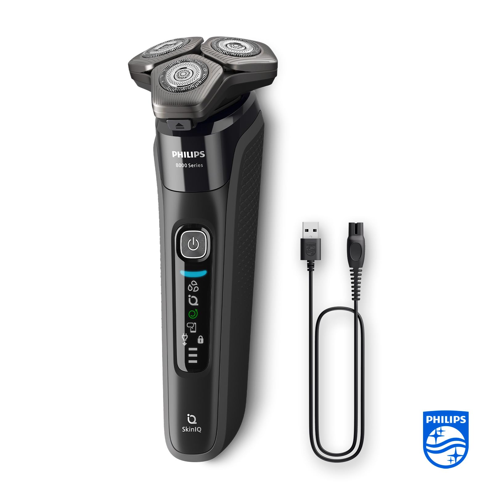 Philips Shaver Series 8000 Wet and Dry Electric Shaver for Men with SkinIQ (Model S8696/35)