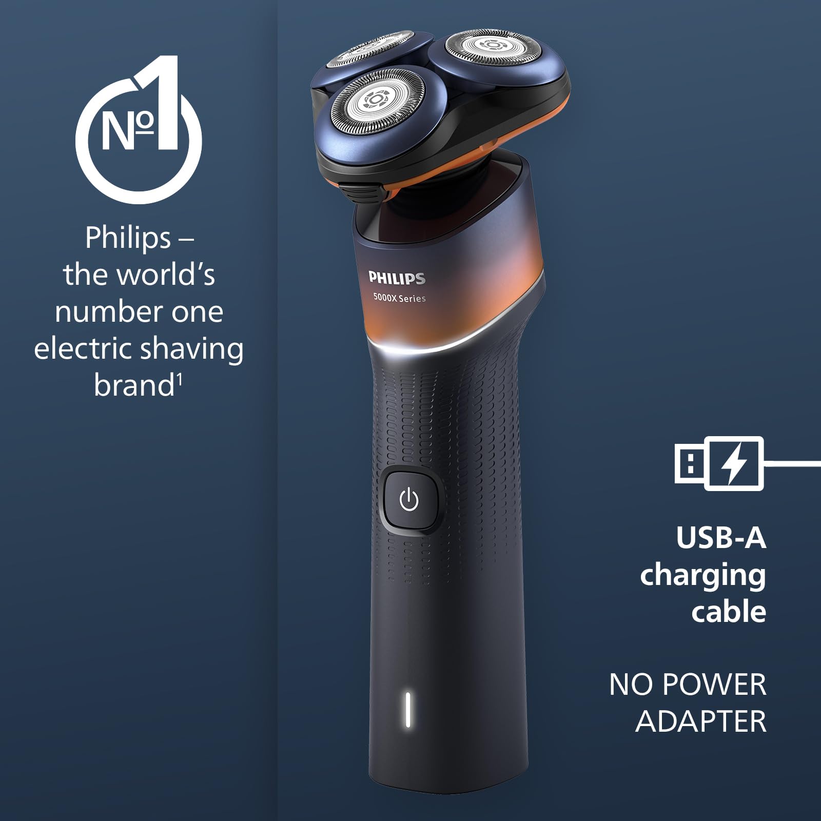 Philips Shaver 5000X Series, Wet and Dry Electric Shaver, Skin Protect Technology, 360 Flexing Head, 1 h Charging/5 min. Quick Charge, P-Cap, Orange, Model X5012/00