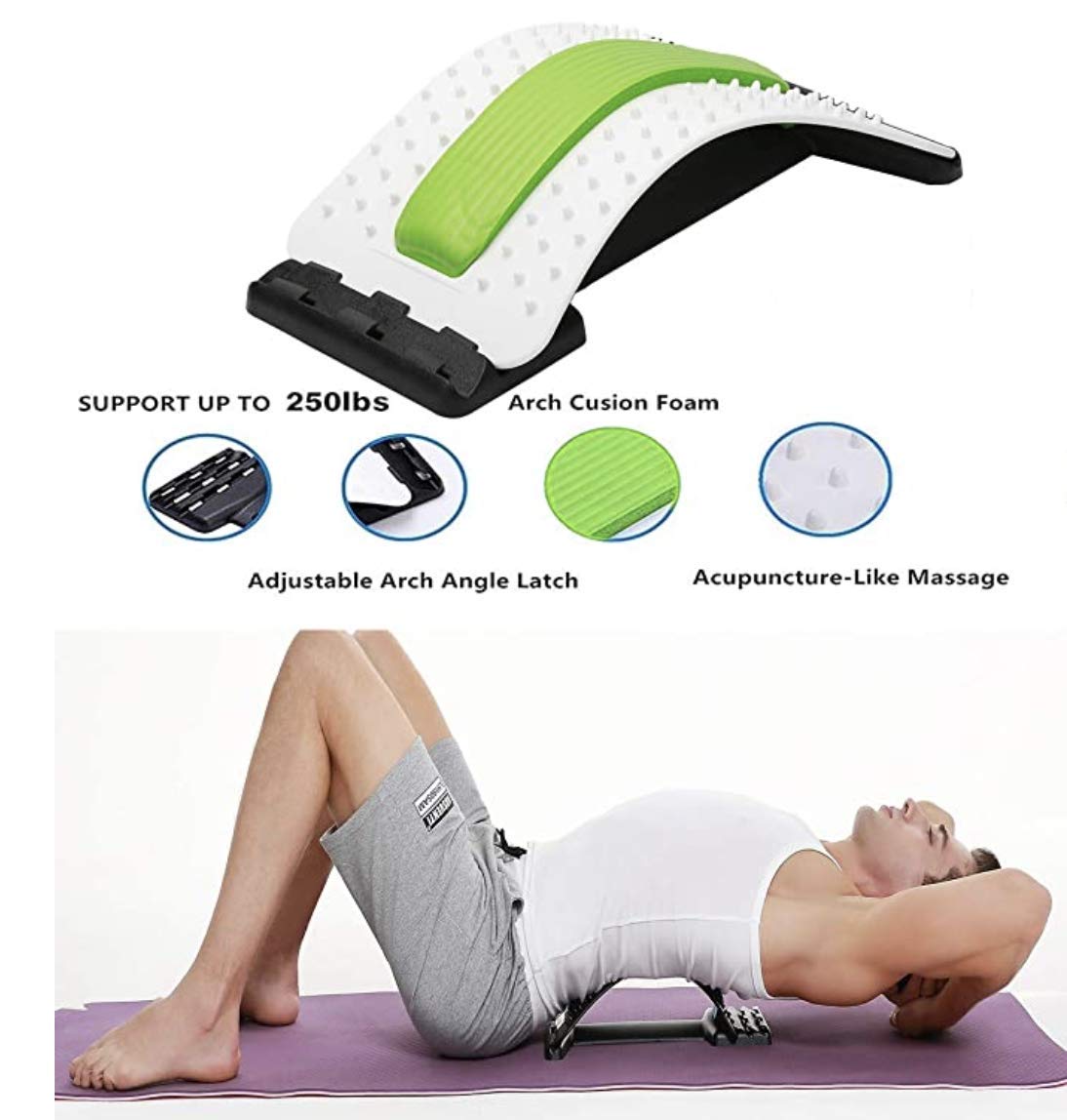 OR8 Wellness Back Stretcher, Upgraded Model, Multi-Level Orthopaedic Back Stretching - Soft Lining Support, Back Pain Relief, Magical Back Treatment, Premium Quality