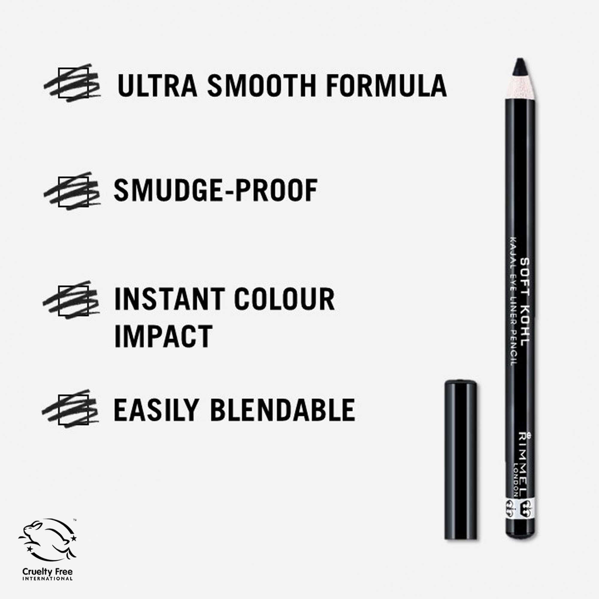 Rimmel London Soft Kohl Smudge-proof Eyeliner Pencil - Jet Black