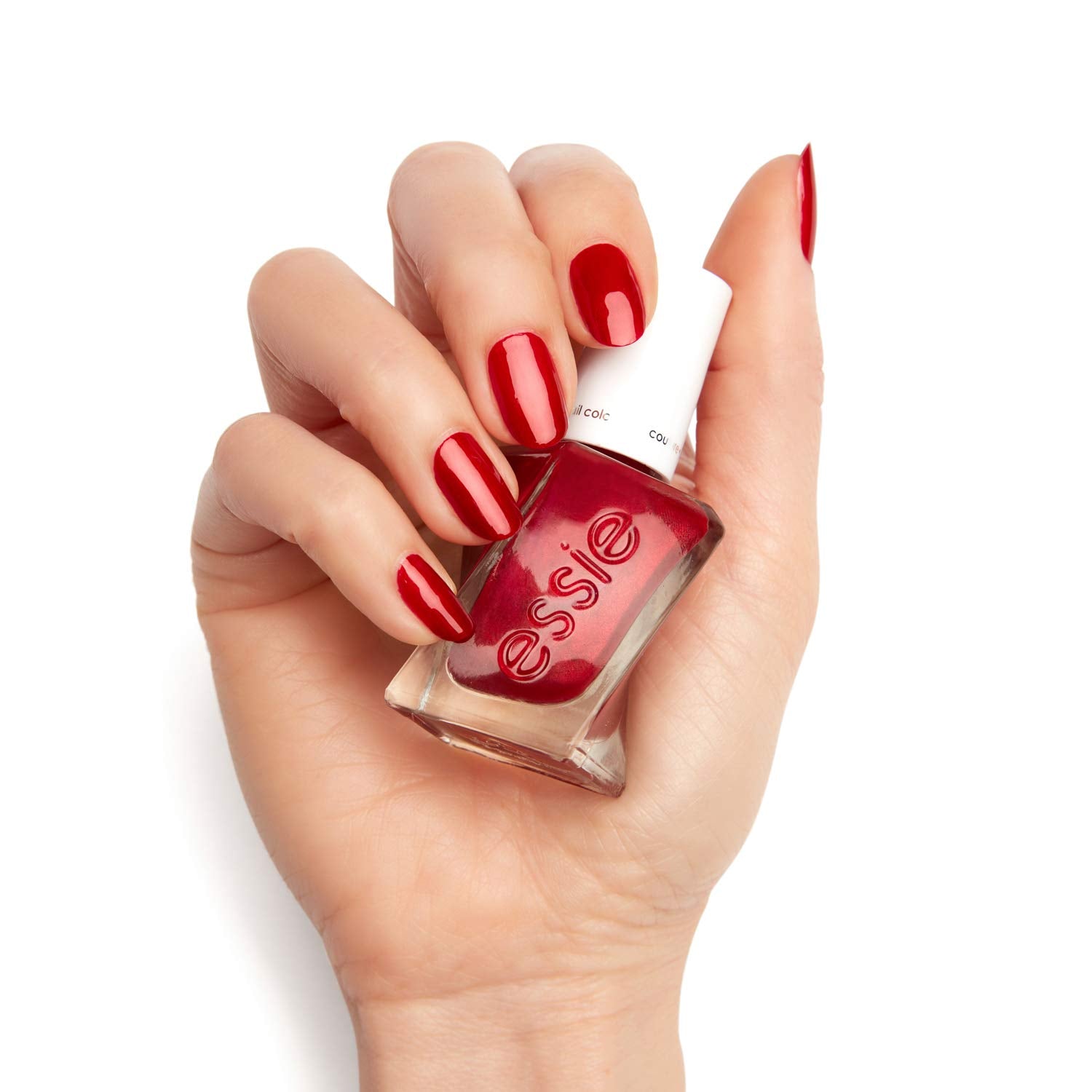 Essie Gel Couture Nail Polish, Longlasting, Chip Resistant, No UV Lamp Required, Scarlet Starlet Shimmer, 13.5 ml