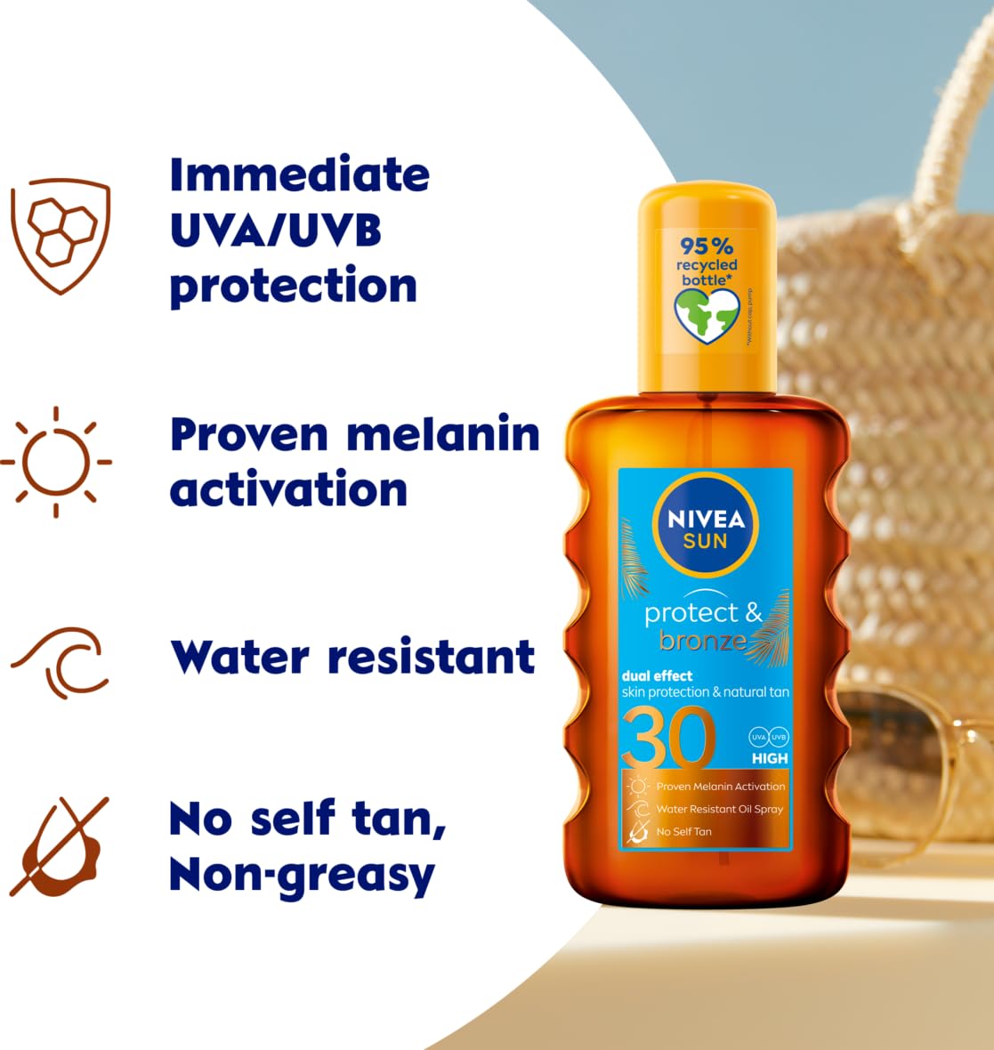 NIVEA SUN Protect & Bronze SPF 30 Oil Spray 200ml