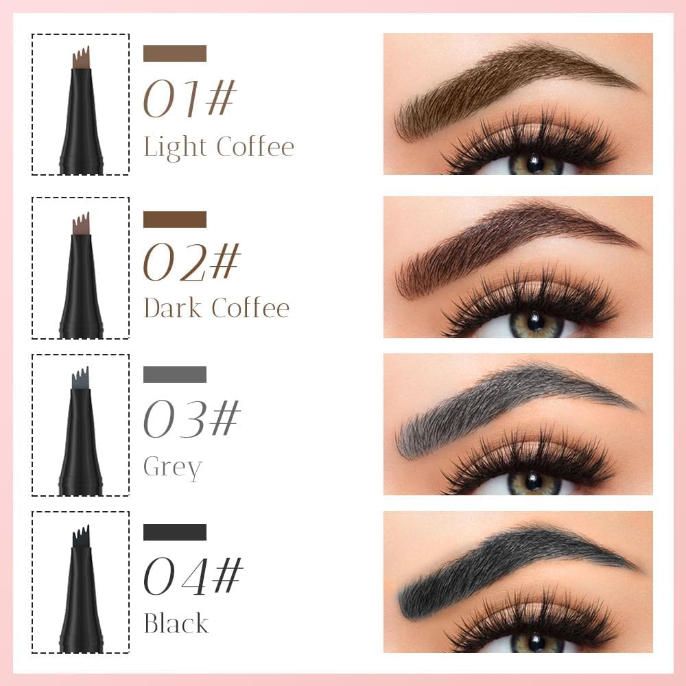 4-Tip Microblading Eyebrow Pen - Dark Brown