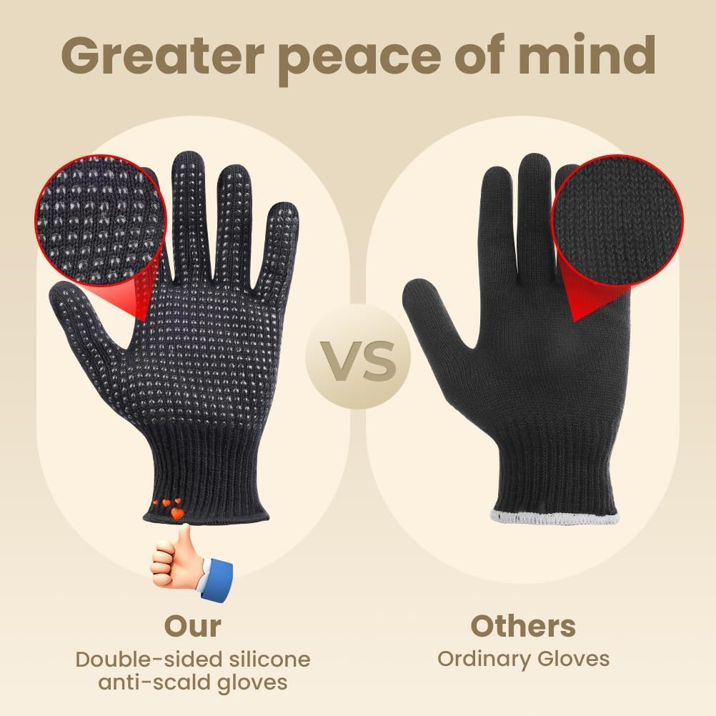 Hair Curling Wand Iron Tongs, 5 in 1 Hair Curler for Long Hair 10mm-32mm with 2 Crocodile Clips 1 Anti-Scald Silicone Gloves, PTC Ceramic LCD 180°C & 210°C