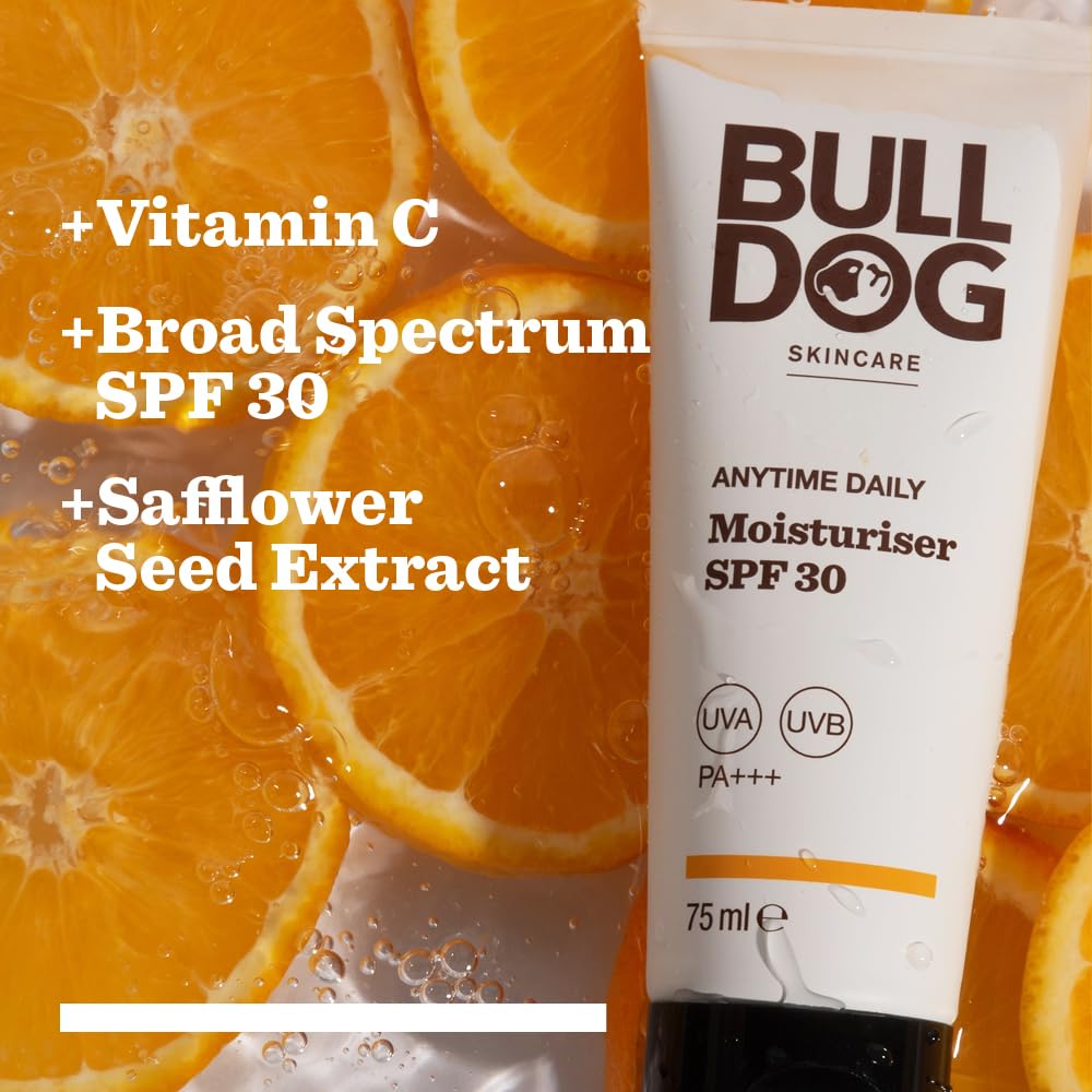 Bulldog Skincare Anytime Daily Moisturiser SFP 30 for Men Protect & Hydrate Skin 75ml