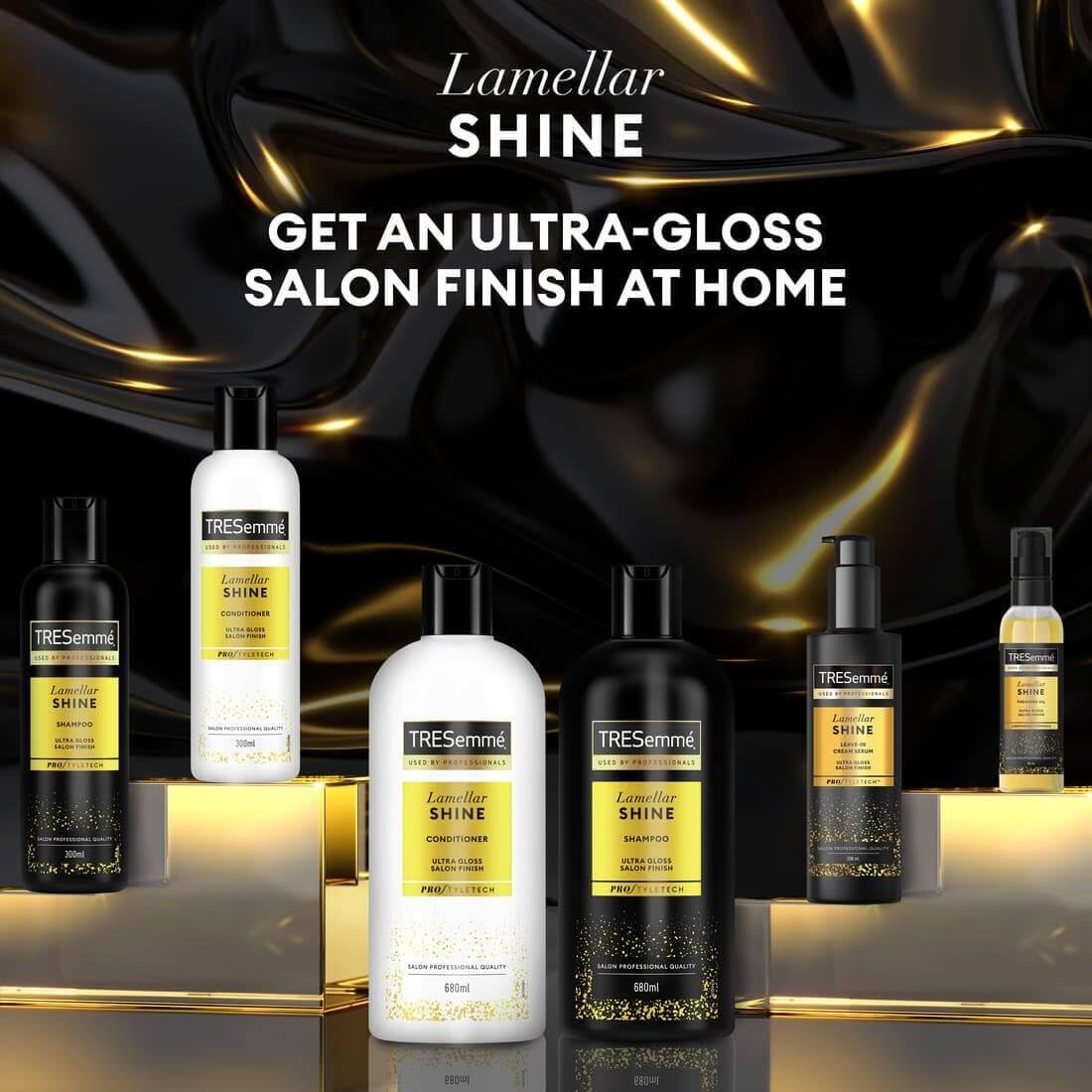 TRESemmé Lamellar Shine Finishing Hair Oil with patented Lamellar Technology lightweight hair treatment for an ultra-glossy salon finish 75 ml