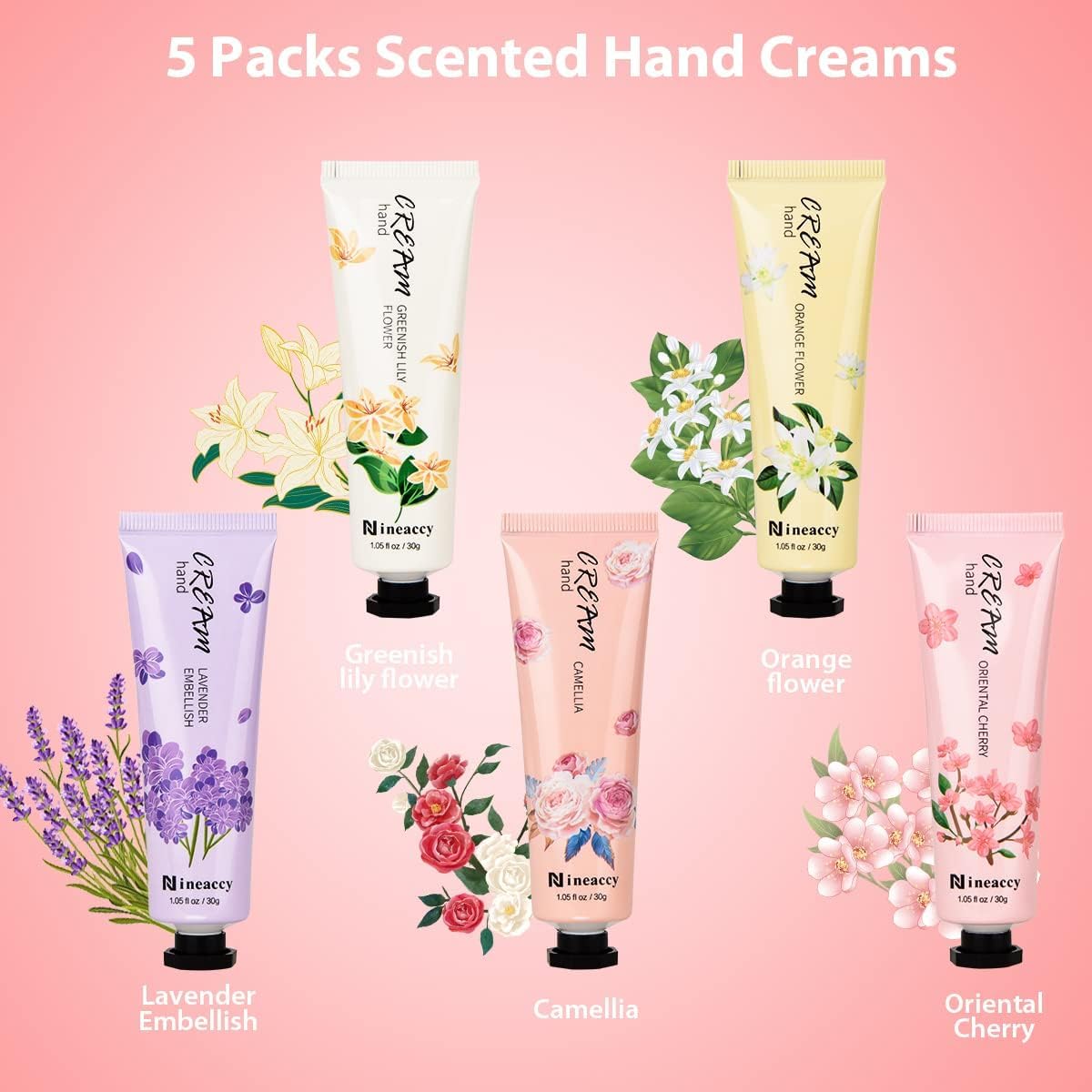 Nineaccy Vegan Hand Cream Gift Set - 5 x 30ml