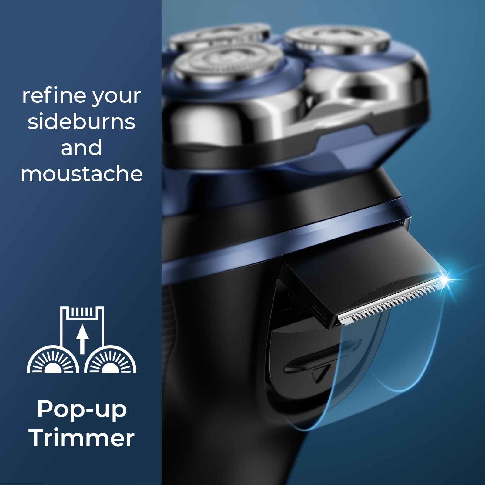 Electric Razor for Men,FitSan Wet & Dry Electric Shaver with PowerCut Blades, Cordless USB Rechargeable Foil Shaver with Pop-up Trimmer and Travel Lock
