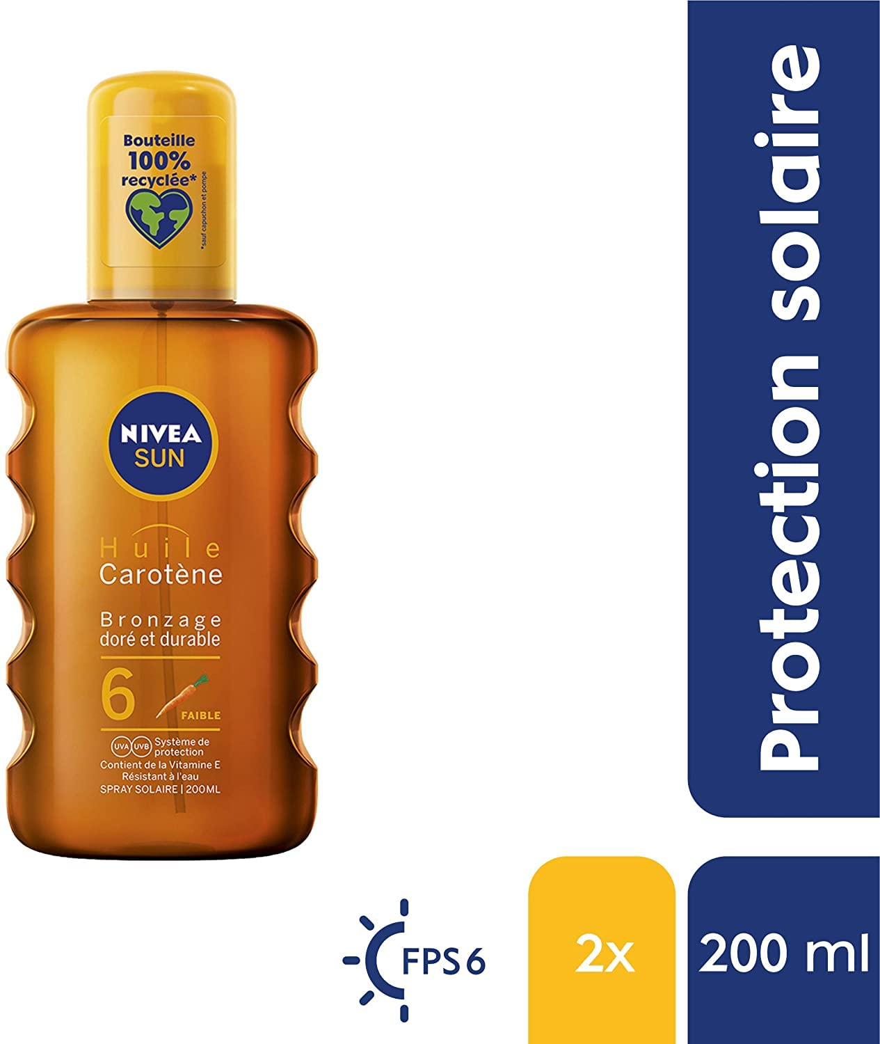 NIVEA Sun Protective Oil Spray SPF 6 Twin Pack