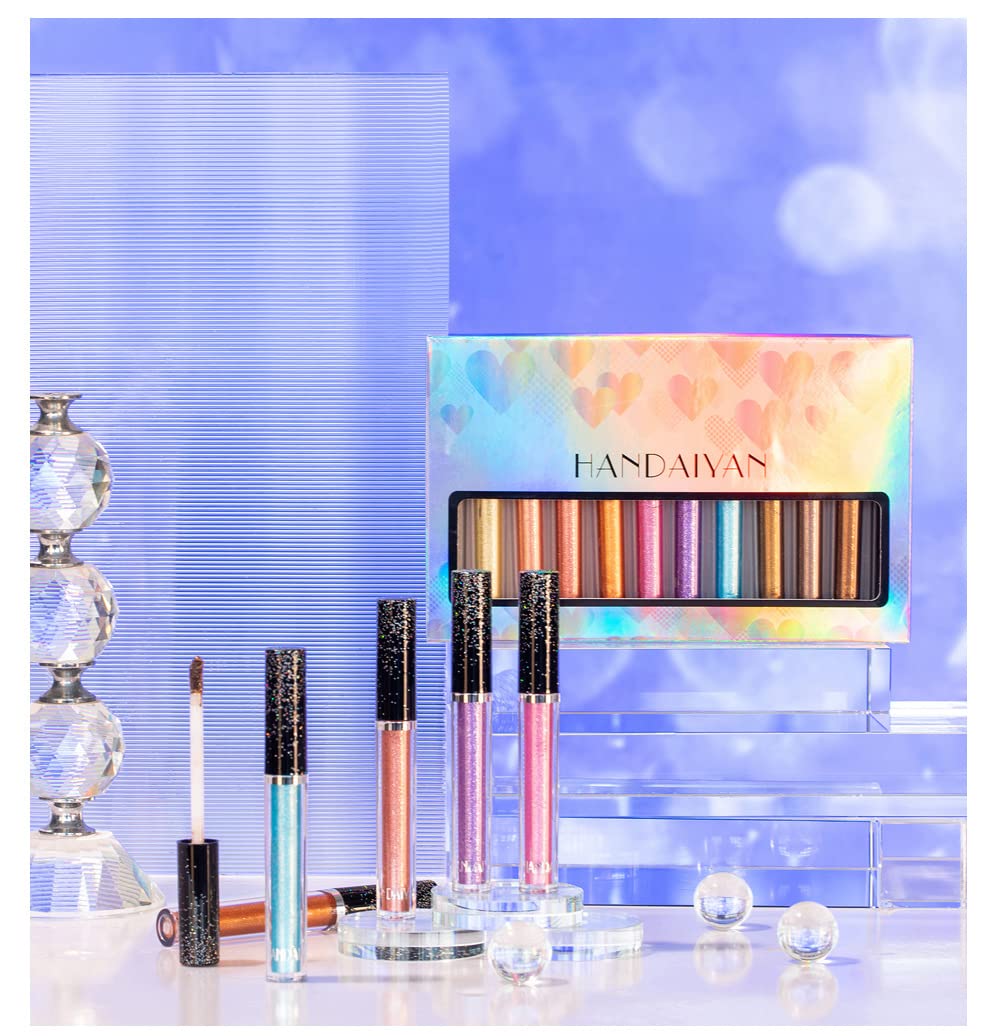 HOPHAT 12-Piece Waterproof Liquid Eyeshadow Set