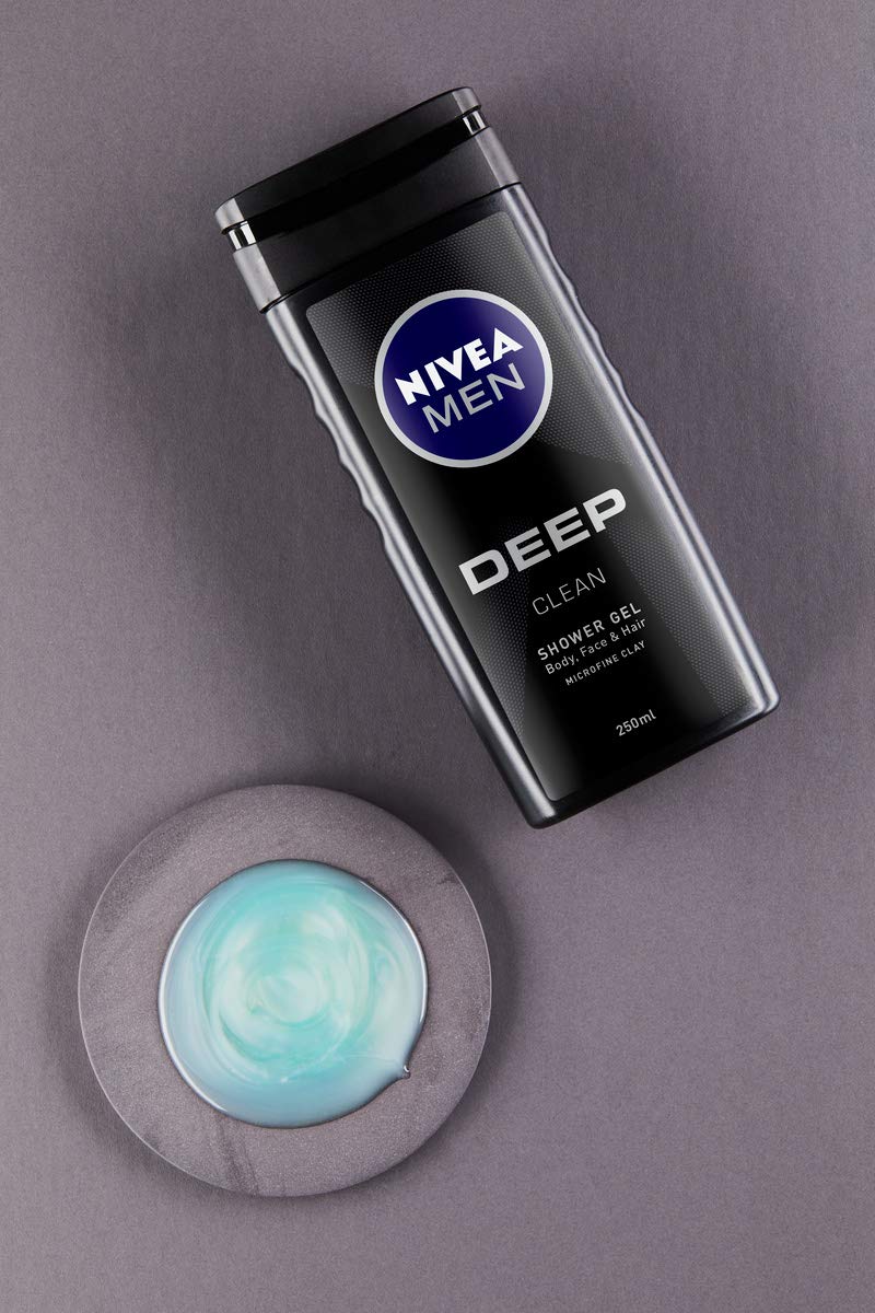 NIVEA MEN Charcoal Cleanse Deep Shower Gel Pack (6 x 250ml)