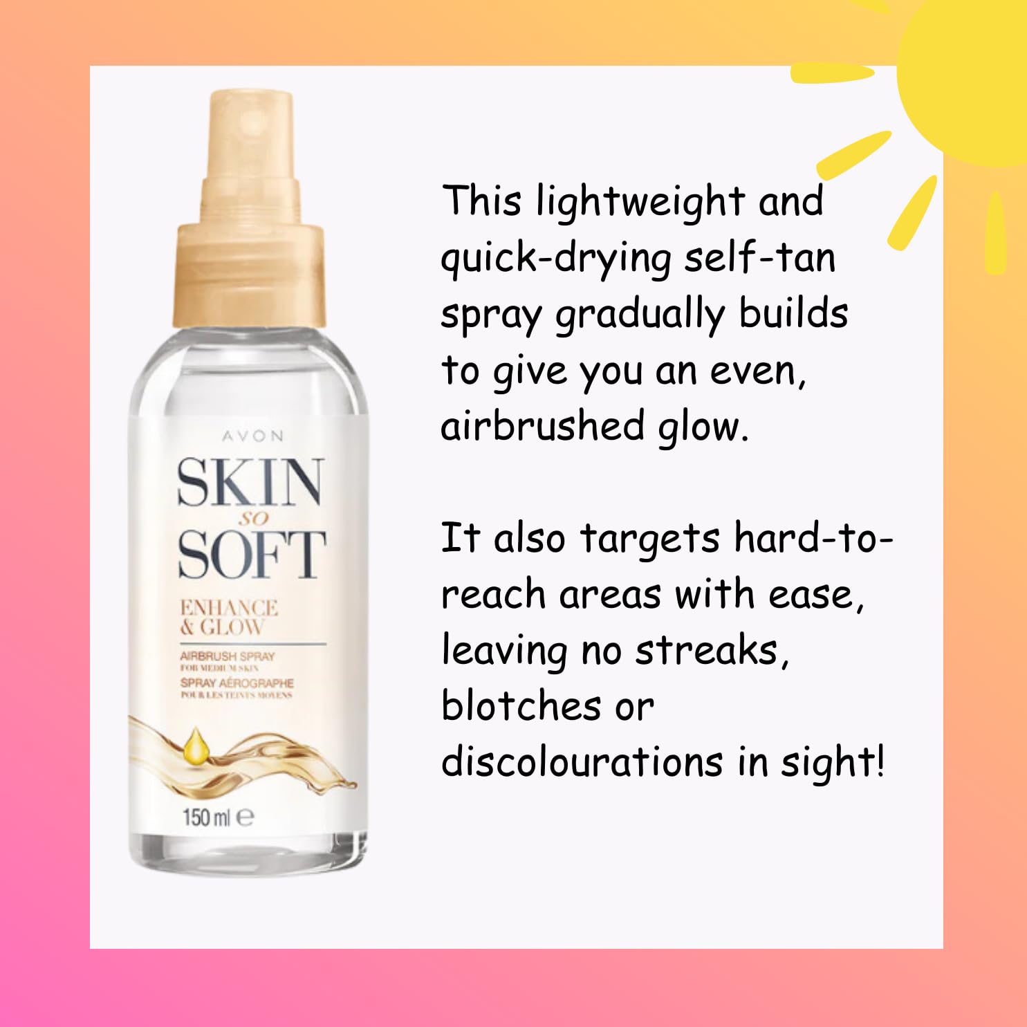Avon Skin So Soft Airbrush Tanning Spray with Jojoba Oil