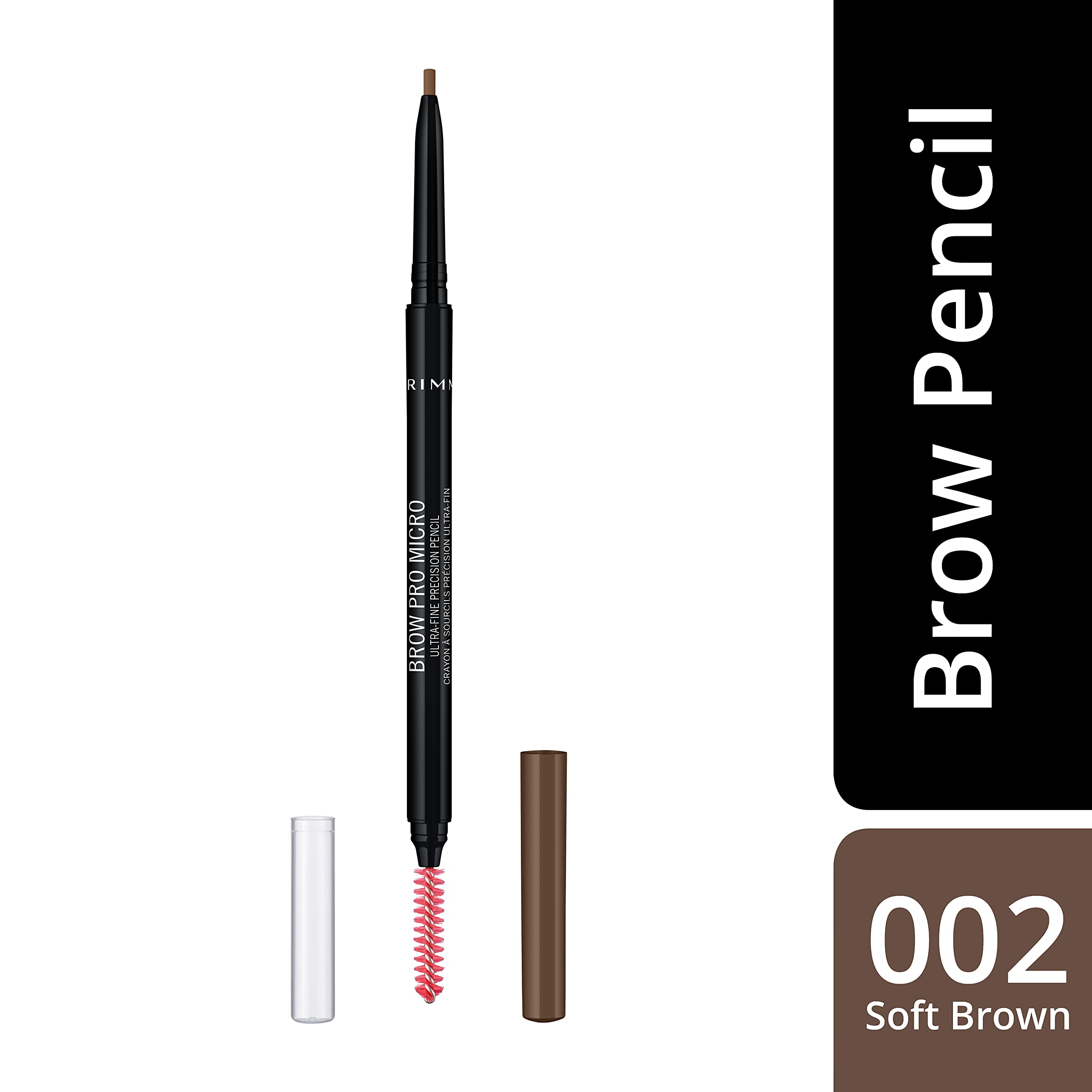 Rimmel London Brow Pro Micro Precision Pencil & Brush, Soft Brown