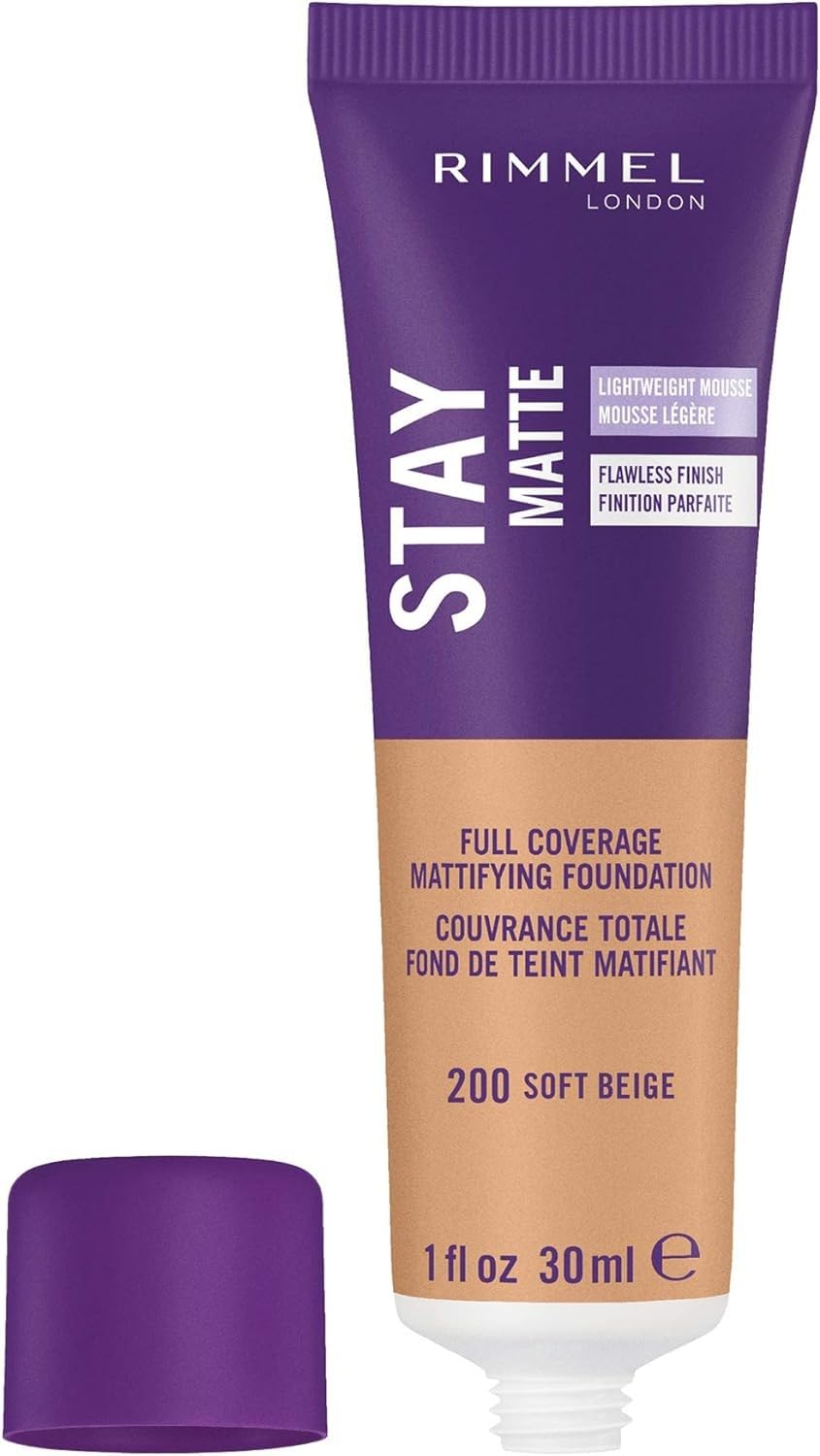 Rimmel London Stay Matte Liquid Mousse Foundation - Soft Beige, 30 ml