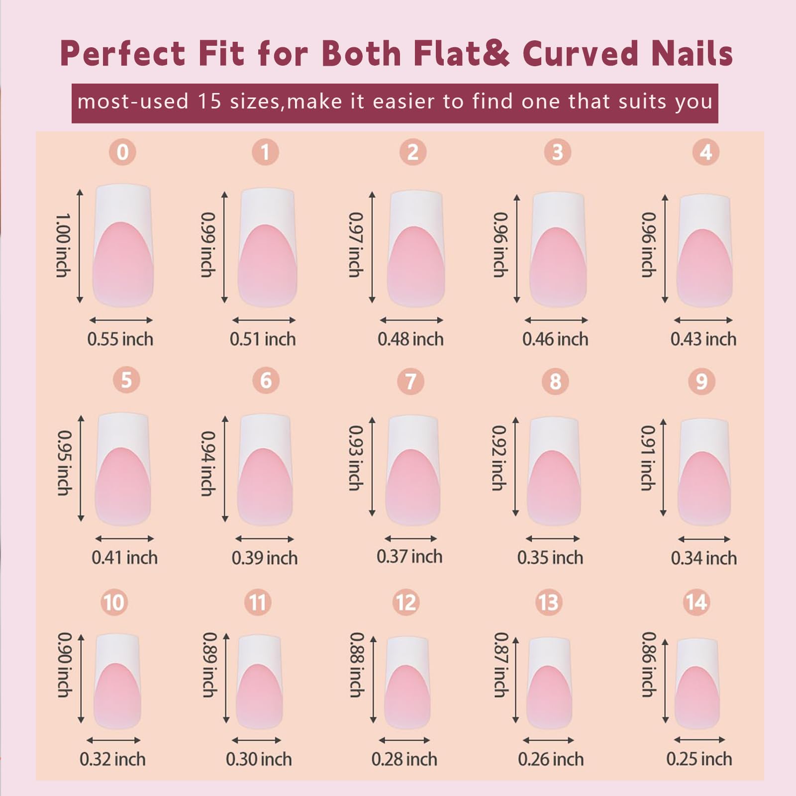 French False Nails - 240 Pcs Coffin Press on Nails Set - Fake Nails Nude Color French False Nail Kit - Full Cover Stick on Nails Ballerina Nail Art Manicure