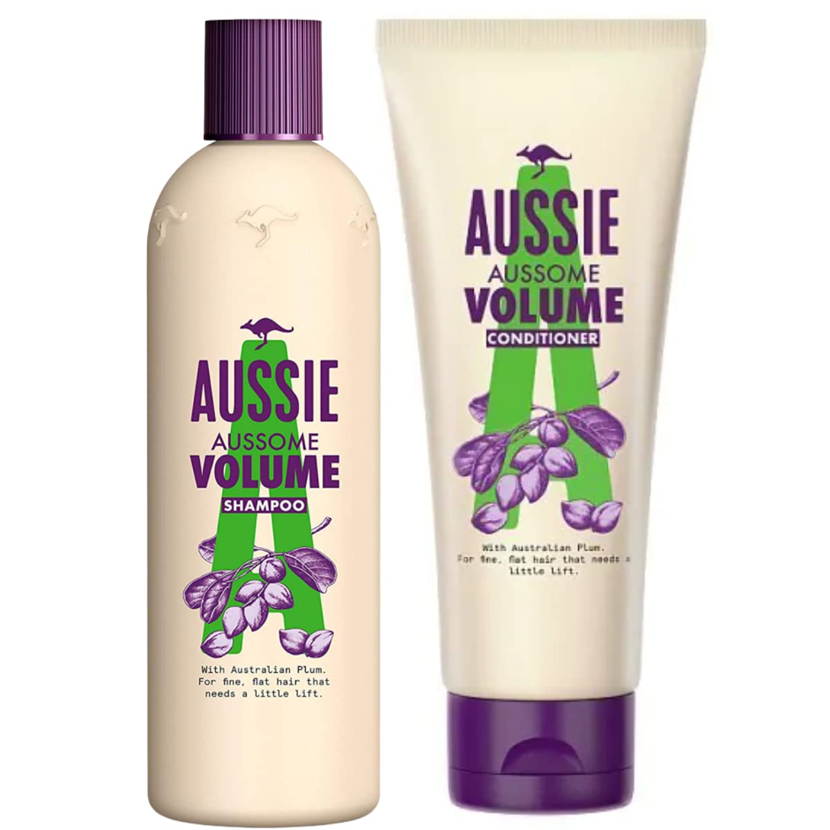 Aussie Volumising Shampoo & Conditioner Duo with Wooden Comb